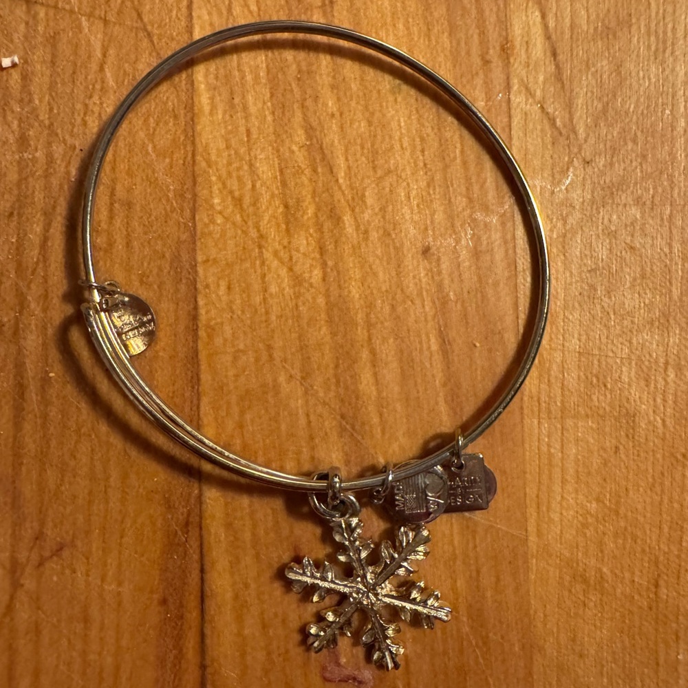 Alex and Ani Gold Snowflake Charm Bracelet